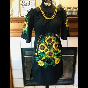 Sunflower Embroidered Dress